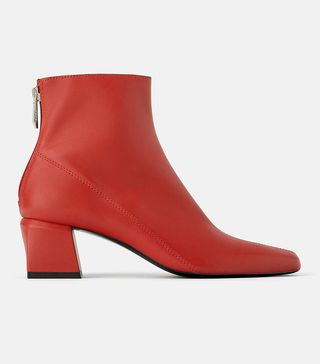 Zara + Red Leather Boots