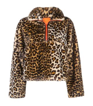 Sandy Liang + Leopard Faux-Fur Jacket