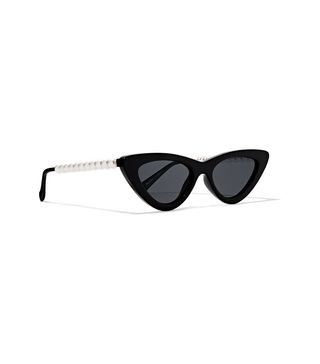 Le Specs + The Last Lolita Faux Pearl-Embellished Cat-Eye Acetate Sunglasses