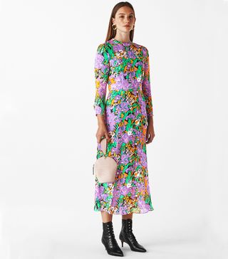 Whistles + Simone Floral Print Midi Dress