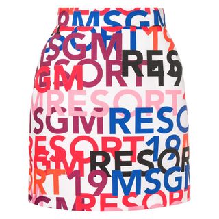MSGM + Logo Print A-Line skirt