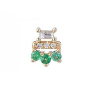 Jennie Kwon + Designs Baguette Emerald Lace Stud