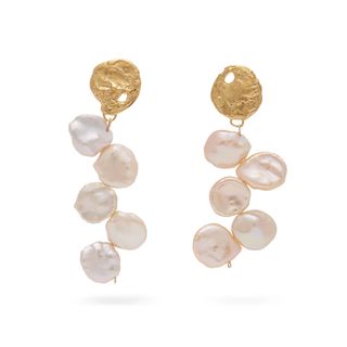 Alighieri + La Jetée Gold-Plated Pearl Pendant Earrings
