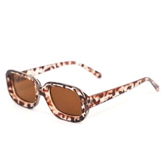 Monki + Oval Shape Sunglasses in Brown Tortoise