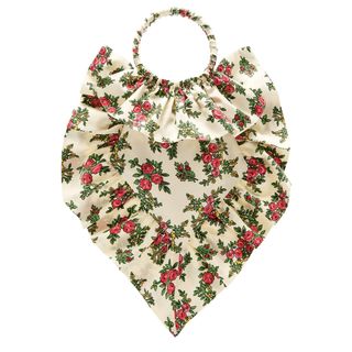 The Vampire's Wife + Ruffle-Trimmed Floral-Print Sateen Clutch