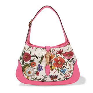 Gucci + Jackie Hobo Floral-Print Shoulder Bag