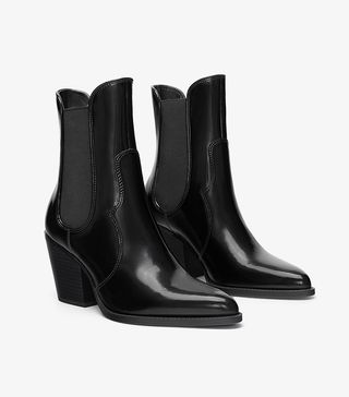 Zara + Mid Heel Cowboy Ankle Boots