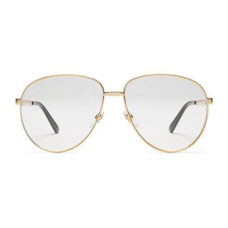 Gucci + Aviator Metal Glasses With Web
