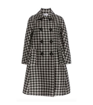 Dice Kayek + Virgin Wool Houndstooth Double Breasted Peacoat