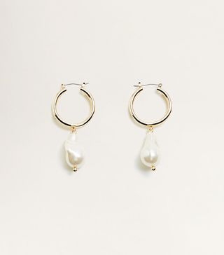 Mango + Pearl Hoops Earrings