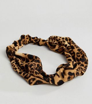 ASOS Design + Leopard Print Knot Headband
