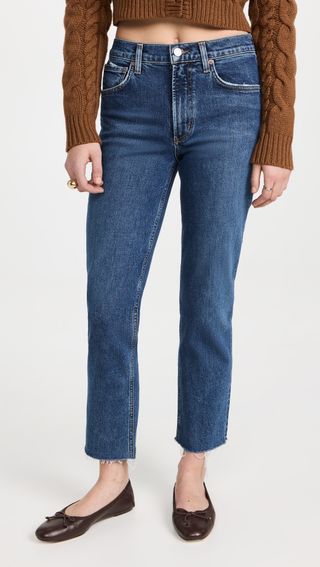 Agolde + Kye Jeans: Mid Rise Straight Crop
