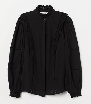 H&M + Lace-Embroidered Blouse
