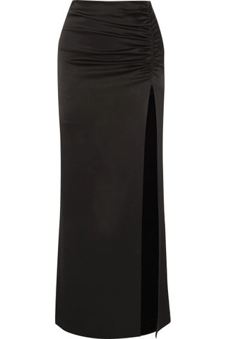 Alice and Olivia + Diana Ruched Satin Maxi Skirt