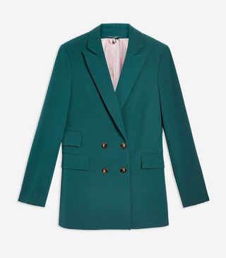 Topshop + Longline Double Breasted Blazer