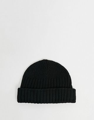 ASOS + Rib Beanie Hat in Recycled Polyeste