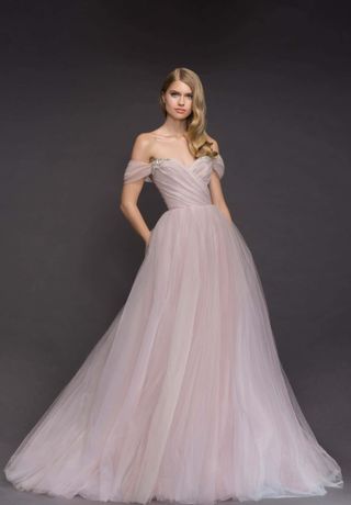 Blush by Hayely Paige + Milo Off The Shoulder Tulle Ballgown