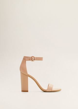 Mango + Leather Ankle-Cuff Sandals