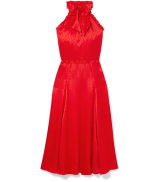 AlexaChung + Polka-Dot Silk-Blend Jacquard Dress
