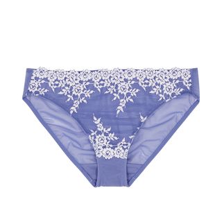 Wacoal + Periwinkle Embroidered Briefs