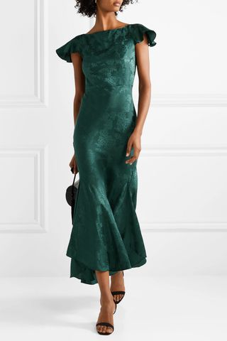 Saloni + Daphne Silk-Jacquard Maxi Dress
