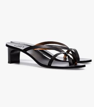ATP + Black Toma 45 Leather Strappy Mules