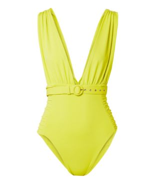 Nicholas + Belted Ruched Swimsuit