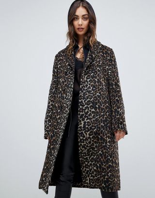 Religion + Belted Coat in Leopard