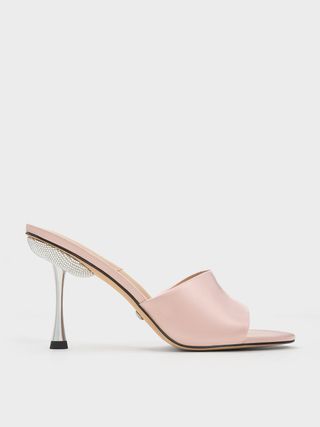 Charles & Keith + Nude Demi Recycled Polyester Metallic Heel Mules