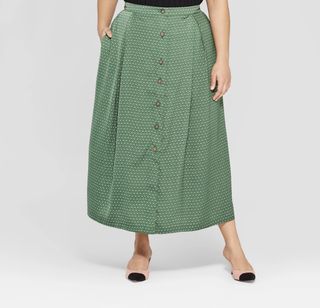 Who What Wear x Target + Button Front Full Skirt
