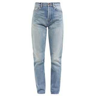 Saint Laurent + Bandana-Pocket Slim-Fit Jeans