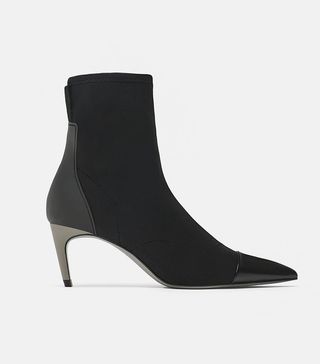 Zara + Heeled Fabric Ankle Boots