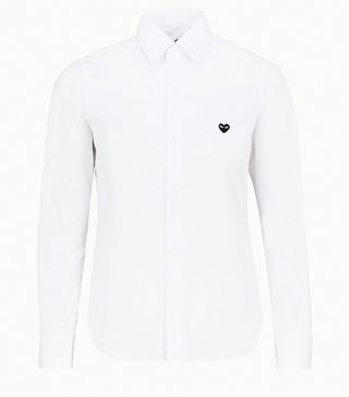 Comme des Garcons Play + Embroidered-Heart Cotton Shirt