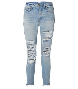 GRLFRND + Carolina Distressed Skinny Jeans