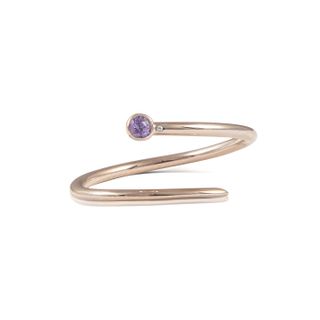 Shiffon Co. + Duet Pinky Ring in 14K Rose Gold Purple Sapphire