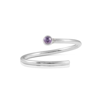 Shiffon Co. + Duet Pinky Ring in Sterling Silver Purple Sapphire
