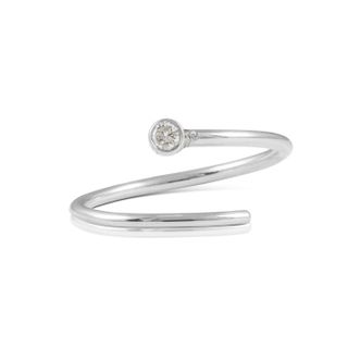 Shiffon Co. + Duet Pinky Ring in Sterling Silver White Sapphire
