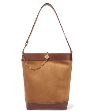 J.W.Anderson + Lock Leather-Trimmed Suede Tote