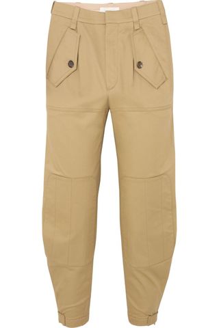 Chloé + Cropped Cotton-Blend Gabardine Tapered Pants