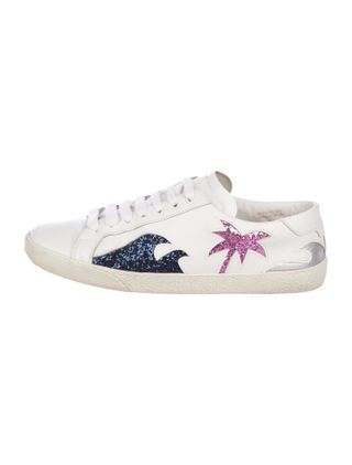 Saint Laureny + Embellished Leather Sneakers