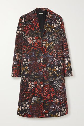 Dries Van Noten + Floral-Print Satin Coat