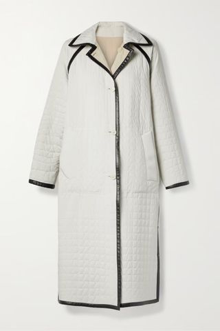 Akris + Kevin Reversible Leather-Trimmed Quilted Shell Coat