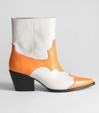 & Other Stories + Duo Toned Leather Cowboy Boots