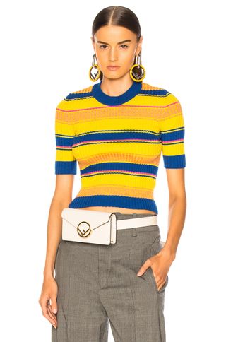 Maison Margiela + Striped Short Sleeve Sweater