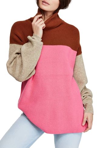 Free People + Colorblock Turtleneck Sweater