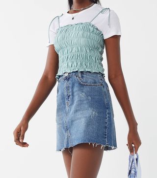 BDG + Re-Made Denim Mini Skirt