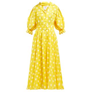 Gül Hürgel + Floral-Print Linen Midi Dress