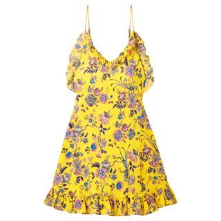 Les Rêveries + Ruffled Floral Mini Dress