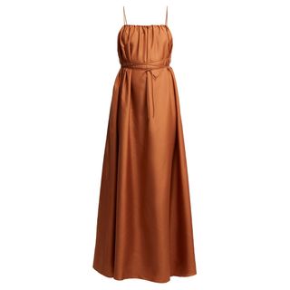 Three Graces London + Gwendoline Gathered Silk Maxi Dress