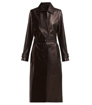 Bottega Veneta + Single-Breasted Leather Coat